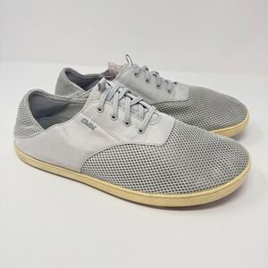 OluKai Nohea Moku Mens Grey Mesh Boat Shoes Sneakers 10283-7BDW Size 12